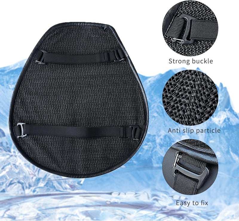 CHCYCLE Motorcycle Seat Cushion, Motorcycle Gel Seat Pad with 3D Honeycomb Shock-Absorbing Breathable Seat Cover - Image 5